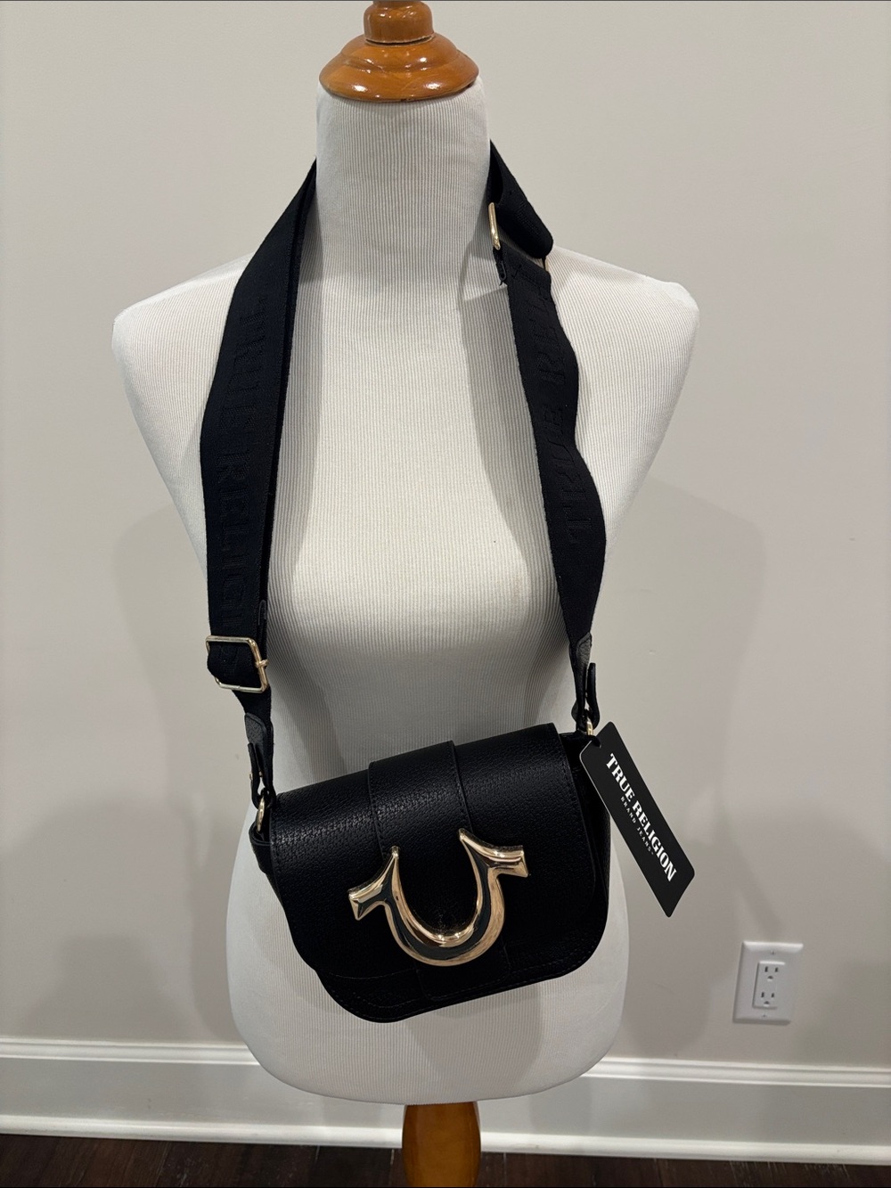 True Religion Black mini flap Crossbody NWT